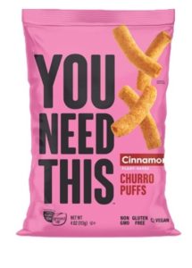 A bag of cinnamon churros plant-based